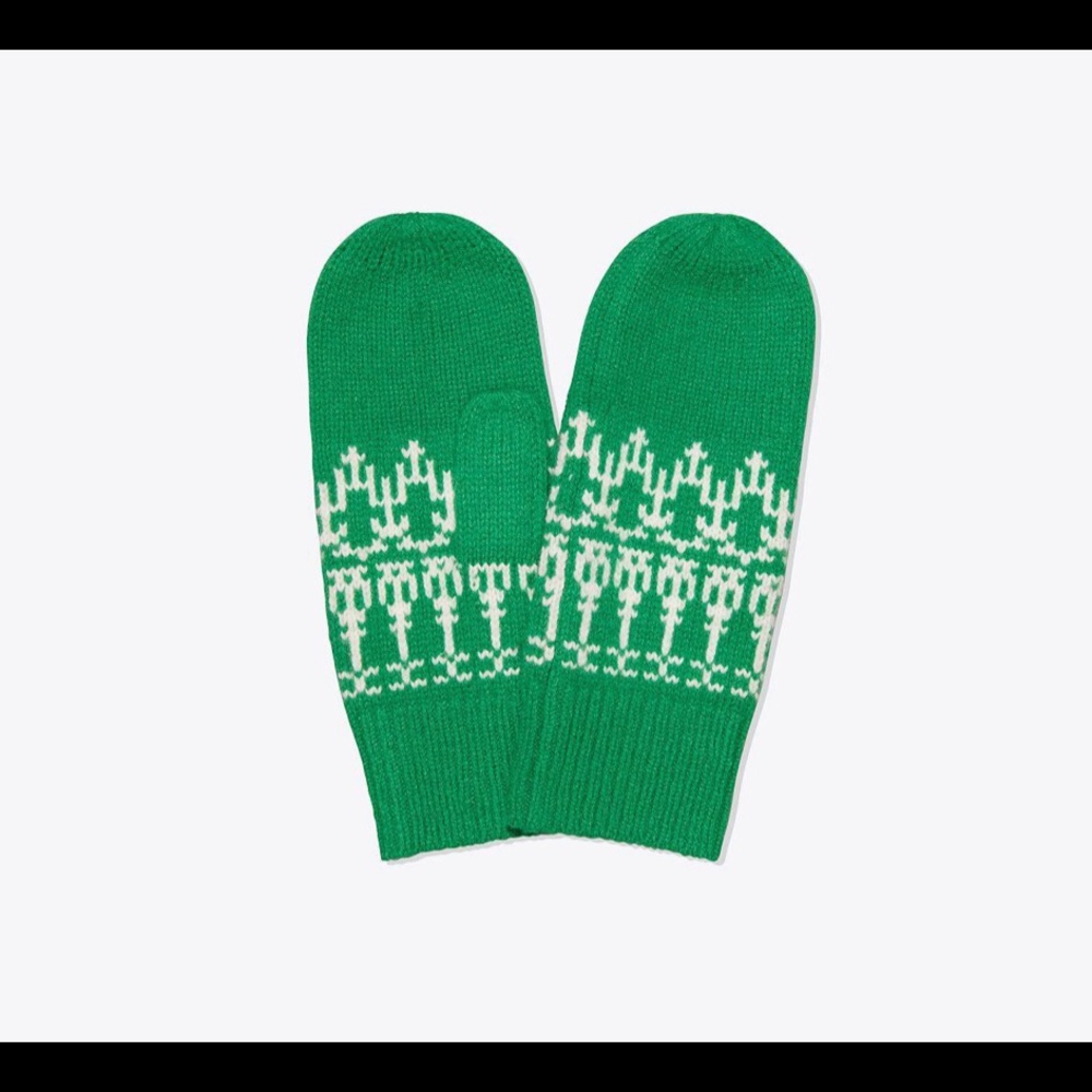Tory Burch / Tory Sport MERINO WOOL Fair Isle Mittens in Packaging sz xs/s